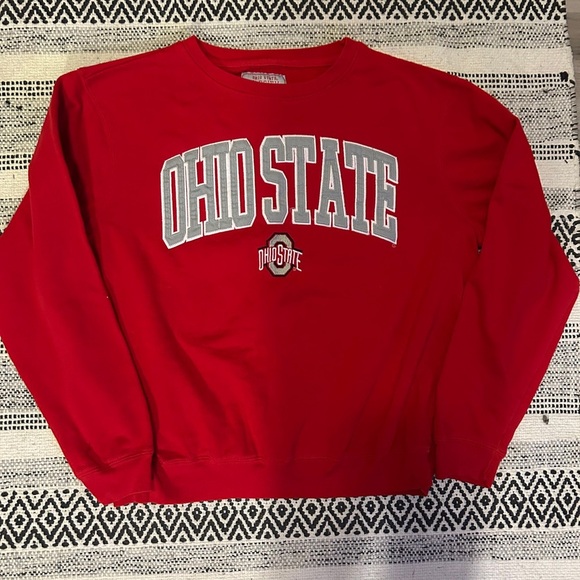 Ohio State embroidered vtg Red Men's Sweatshirt - Picture 1 of 3